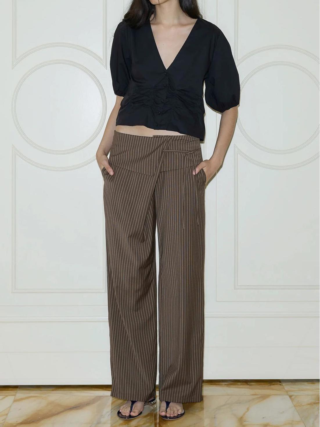 Folded Stripe Pants
