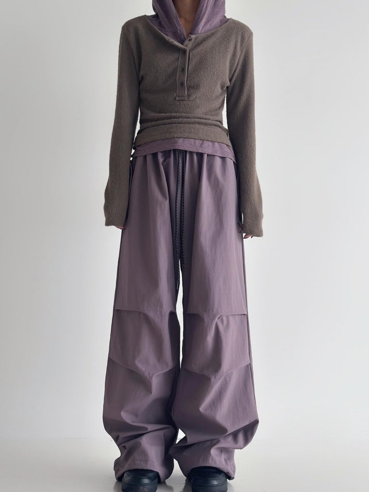 Drawstring Wide-Leg Pants