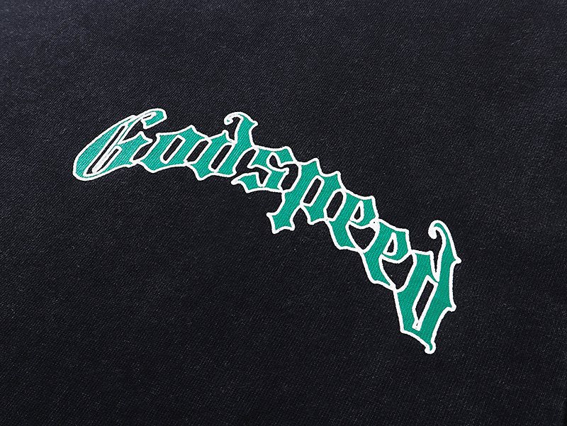 Godspeed Washed Black Rock Graphic T-Shirt — detail