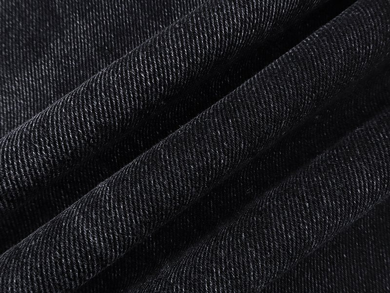 Ksubi Black Washed Straight-Leg Jeans — fabric_closeup