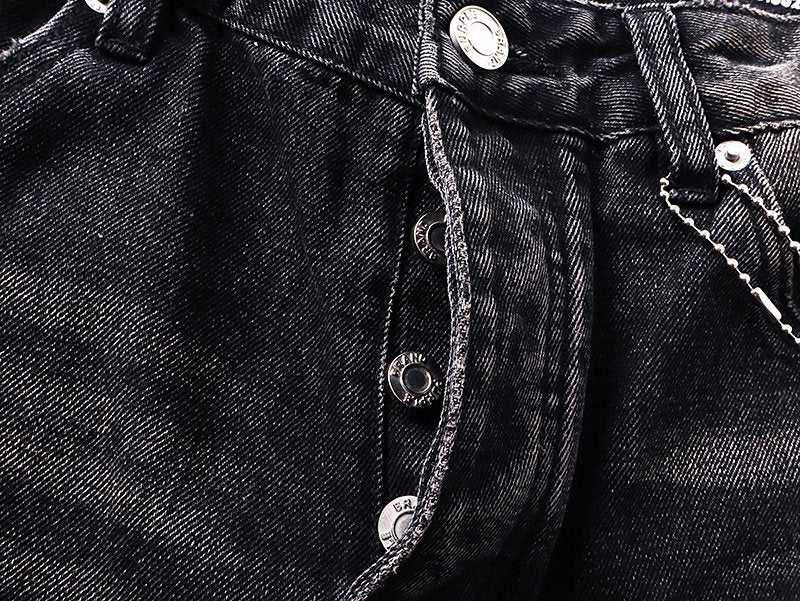 Purple Brand Black Washed Distressed Jeans — detail