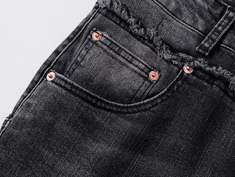 Purple Brand Washed Black Flare Jeans — detail
