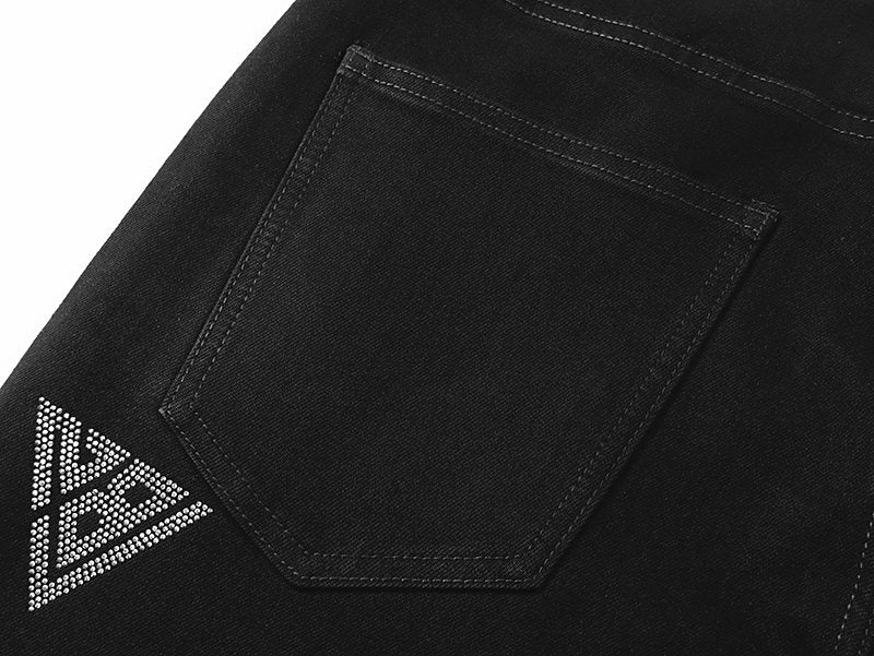 VALABASAS Rhinestone Triangle Jeans — detail